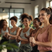 Diverse vrouwen van verschillende leeftijden doen samen krachttraining in moderne sportschool met natuurlijk licht